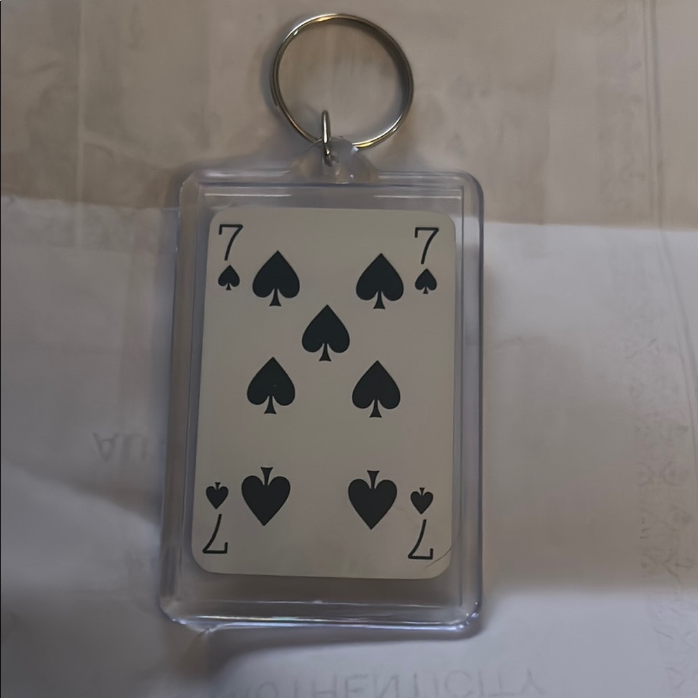 Hermes-Mini playing card keychain///7spades